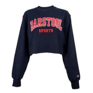 Barstool Cropped Crewneck Sweatshirt Reverse Weave Womens Size Small
